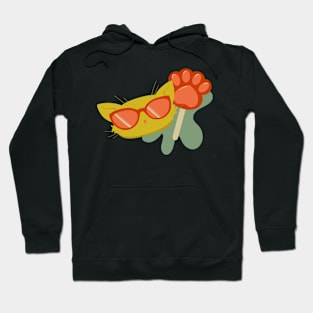 Yellow Summertime Retro Cat Hoodie